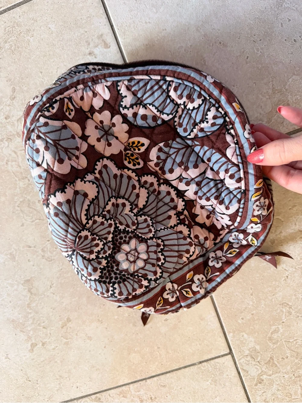 Vera Bradley Slate Blooms Jewelry or Make Up Organizer / Case